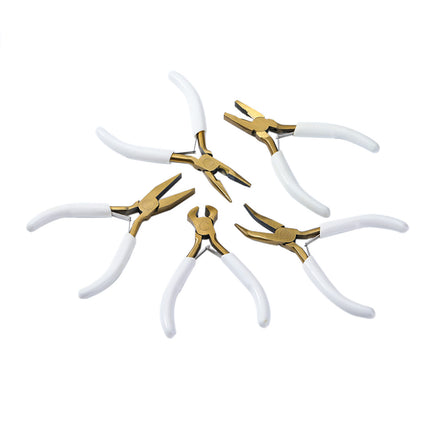 Gold-Plated Needle-Nose Pliers, Diagonal Pliers, Jewelry Tools, Cutting Pliers, DIY Accessories, Handmade Bracelets, Necklaces, Gold-Colored Pliers