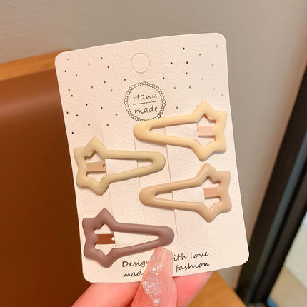 Milky Coffee Color Star Hairpin Baby Broken Hair Bb Clip Does Not Hurt Hair Little Girl Bangs Clip 2023 New Kidsren's Hairpin