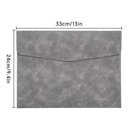 Magnetic suction leather file bag large capacity business meeting file bag waterproof office information storage book custom logo