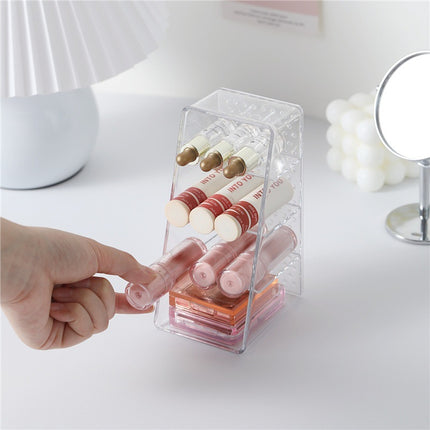 Desktop Cosmetics Storage Box, Dressing Table, Skin Care Product Storage Shelf, Acrylic Dormitory Transparent Compartment Lipstick Box