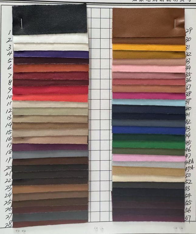 Elastic Pu Soft Leather Fabric with Fine Grain for Bags and Shoes, Flat Elastic Clothing Material, Plain Weave Garment Accessories for Cross-Border Trade