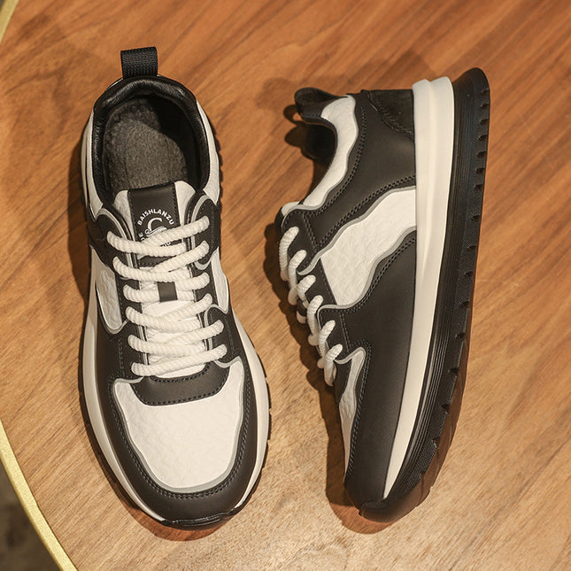 New Autumn Men's Casual Sneakers Trendy Fashion Breathable Versatile Thick-Soled White Shoes