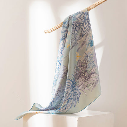 Silk Scarf 2026 All-Season Chinese Style Gift for Elders Printed Thin Scarf High-End Women's Gauze Scarf