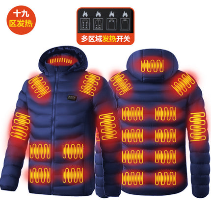29Th District, 23Rd District, 11Th District, District 9 Heating Clothing, Winter down Cotton Jacket, Heated Cotton Jacket, Large Size Coat, Electric Heating Clothing, Cold-Proof