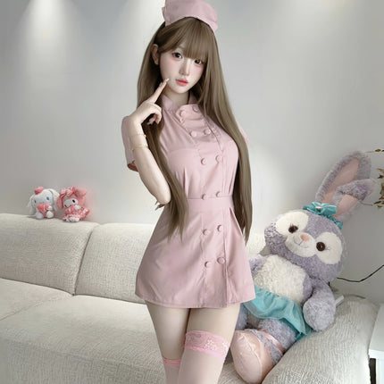 Sexy Nurse Doctor Cosplay White Angel Dress Short-Sleeved Lingerie