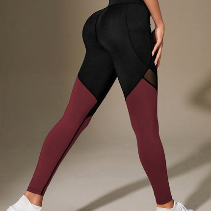 Women's High-Waisted Yoga Pants with Phone Pocket - Black &
