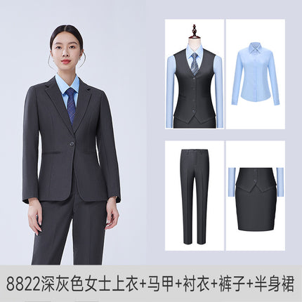 High-end suit suit female professional formal suit bank business suit temperament tooling sales department front desk work clothes autumn