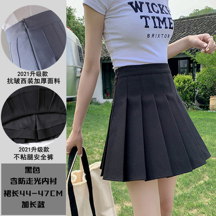 Half-Length Pleated Skirt Spring and Summer 2026 New Style Black Plus Size Autumn and Winter Plaid Korean Style High-Waisted A-Line Short Skirt