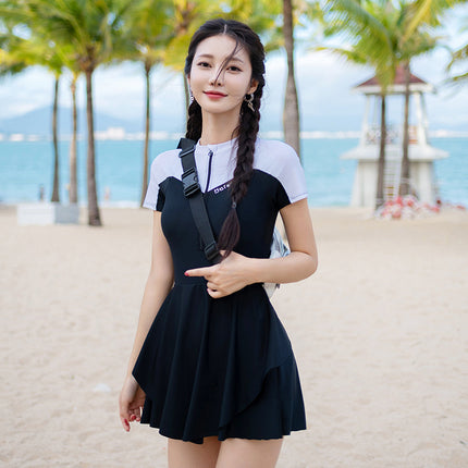 2024 New Original Sports One-Piece Swimsuit Women's Swimming Slim Sunscreen Swimwear Large Size Hot Spring Swimsuit