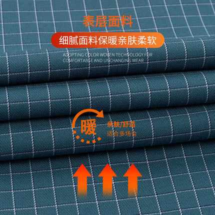 Wool Warm Shirt Men's 2024 Winter New Men's Middle-aged Men's fleece-lined Thickened pea green Shirt