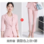 Two-piece set, light pink suit + pants / S