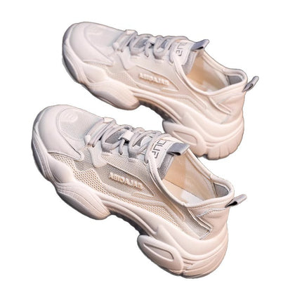 Dad Shoes Women's Shoes 2025 Summer New Thick-Soled Mesh Breathable Versatile Casual Popular White Shoes Sports Shoes