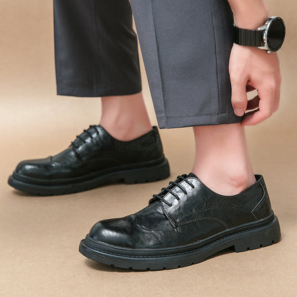 Men's British Style Business Casual Leather Shoes Fashion Trend Retro Lace-Up Leather Shoes Groom Wedding Shoes Dropshipping