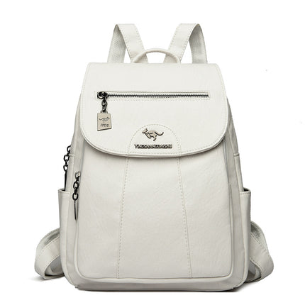 New Women's Backpack Large Capacity Soft Leather Travel Bag Fashion Student Anti-theft Imitation Sheepskin Backpack