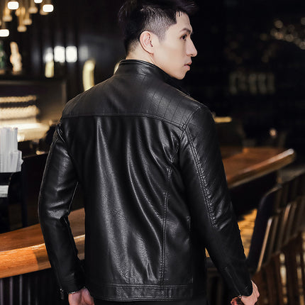 Foreign Trade Leather Clothing Men's Motorcycle Leather Clothing Casual Autumn and Winter New Leather Jacket Youth Motorcycle PU Jacket Casual Men