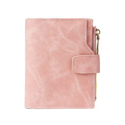 New Women's Wallet Short Zipper Wallet Korean Version Versatile Coin Purse Multi-Card Slot Buckle Card Holder Factory Direct Supply