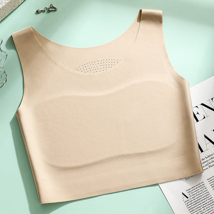 Seamless Bra for Large Busts, Slimming and Shaping, Stylish T-Back, Shockproof Sports Bra for Women, Ultra-Flat, Anti-Bump, with Chest Pads