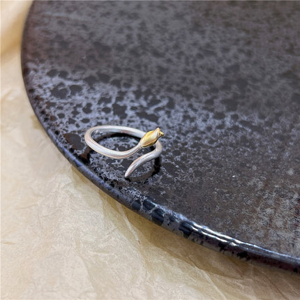 s925 sterling silver plated ring Women's wholesale niche women's high-end sense ins style simple ring light luxury retro ring wholesale