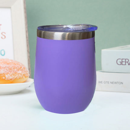 304 Stainless Steel Eggshell Cup Portable Cross-Border U-Shaped Wine Thermos Cup 12oz Cup American Style Wholesale Aviation Cup