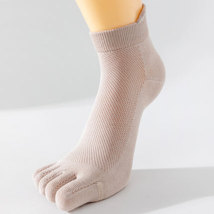 Toe Socks for Men and Women, Ultra-Thin Breathable Mesh Summer Tabi Socks, Pure Cotton Combed Short-Tube Pure Cotton Boat Socks, Invisible Socks