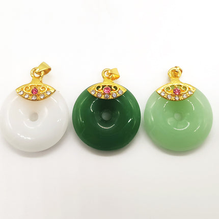Ancient sand gold imitation jade gold-plated necklace jade brave Guanyin Buddha pendant live welfare drainage small gift supply