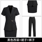 Black suit + skirt + pants / S