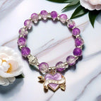 Bd04 crow heart one arrow through heart bracelet