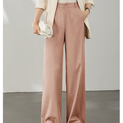 Wide Leg Pants Women's 2025 New Style Small Loose Wide Leg Casual Pants Spring and Autumn Mop Slimming All-match Stand-up Cut Textile