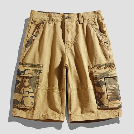 Multi-pocket Tooling Shorts Men's Summer Japanese-style Tooling Washed Cotton Pants Garment-dyed Camouflage Tooling Casual Pants Men's
