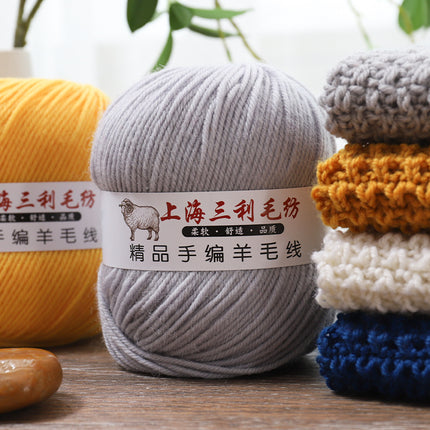 Shanghai Sanli 290 medium thick wool diy hand-knitted wool sweater cardigan scarf wool wholesale