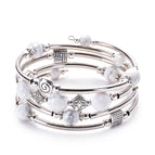 Natural white turquoise bracelet