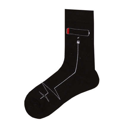 Street style cotton mid-tube socks 22 spring men's fashion brand stockings personality European and American women's pile socks sports skateboard socks