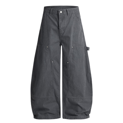 Jiamu American High Street Patchwork Multi-Pocket Baggy Unisex Versatile Scimitar Casual Pants Unisex Wide-Leg Loose