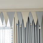 Blue and white curtain curtain