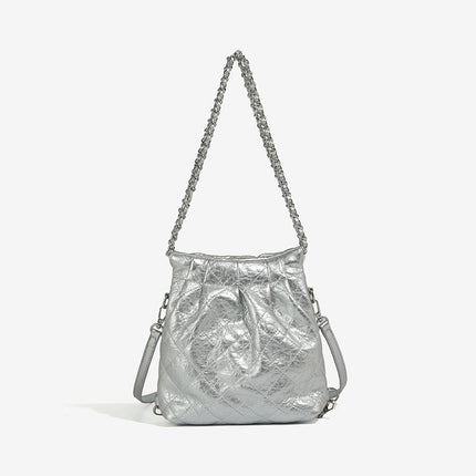 Lingge Chanel Style Hobo Bag 2024 Women's Spring and Summer New Mini Backpack Niche High-end Shoulder Crossbody Bag