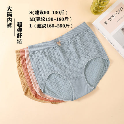Autumn and Winter New Large Size Underwear for Women 100kg High Waist Tummy Control Pants Extra Large Plus Size mm Briefs for Women Breathable