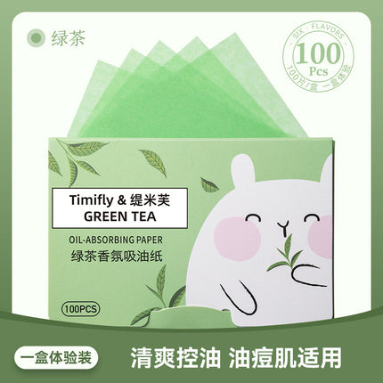Timiv Facial Oil Absorbing Paper Facial Oil Absorbing Oil Control Oil Absorbing Paper 100 Fragrance Portable Extraction Boxed