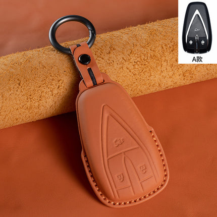 Suitable for Changan head layer cowhide key cover Escape cs75cs35cs55PLUS Auchan X5X7 UNI genuine leather
