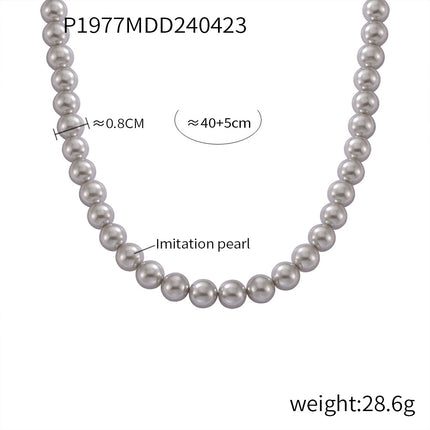 Korean fashion round high-gloss beaded necklace women's casual colorful round beads niche simple necklace jewelry wholesale