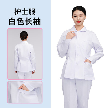 Women's Nurse Uniform Set, Spring and Autumn Long-Sleeved Hospital Beauty Salon Clinic Dental Nurse Uniform, Two-Piece Workwear