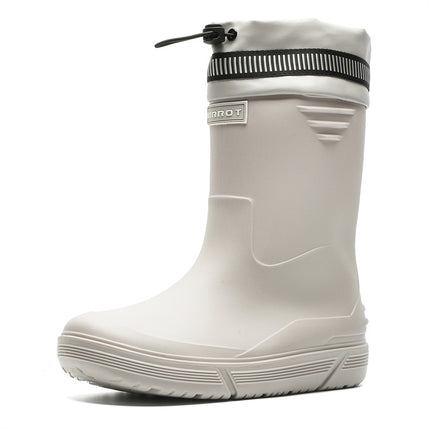 Men's Waterproof Rain Boots with Cuffs, Fishing Water Shoes, Fleece-Lined, Non-Slip Kitchen Work Rubber Shoes, Comfortable Soft-Soled Rain Boots