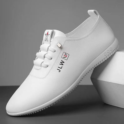 2025 new Joker men's leather shoes soft soft bottom business casual bean shoes work security dad shoes wholesale