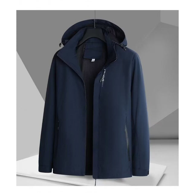 Removable Hat Fashionable Urban Four Seasons Universal Men's Windbreaker Straight Style Couple's Rushwork Mountaineering Suit Jacket