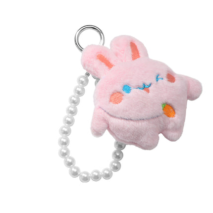 Cross-border explosions cute exquisite high-value plush ball doll rabbit simulation glass beads keychain bag pendant