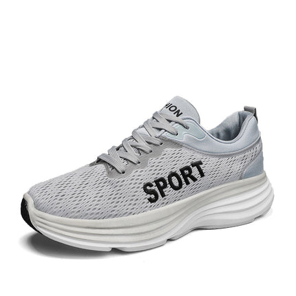Breathable Low-top Sneakers Men's 2023 Summer New Arrival Lightweight Thick-soled Wear-resistant Casual Shoes All-match Trendy Running Shoes
