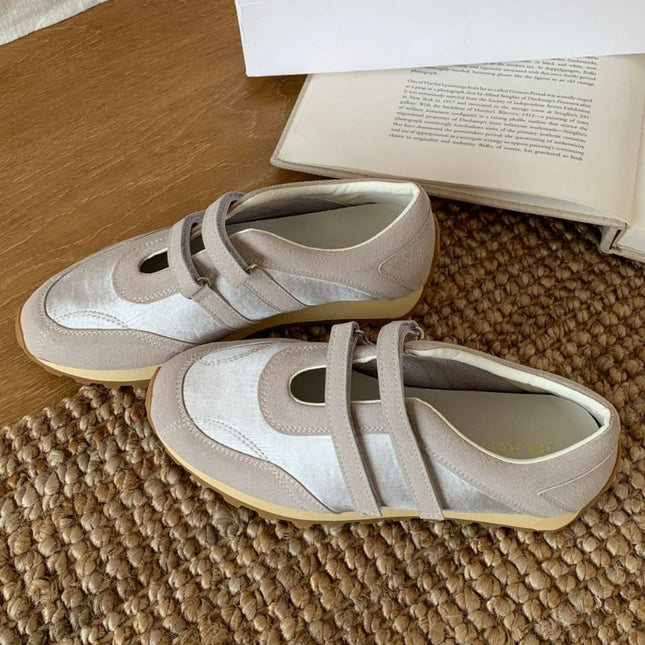 Wholesale New Platform Thick-Soled Velcro Training Shoes for Women 2025 Genuine Leather Breathable Versatile Ready-Made Casual Shoes for Women