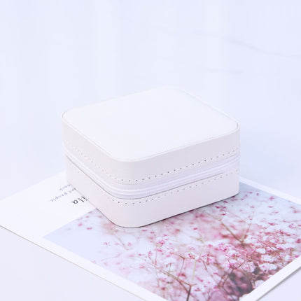 Qingyu Packaging PU Leather Portable Jewelry Box Mini Jewelry Zipper Bag Medium Palm Jewelry Box Ear Storage Box