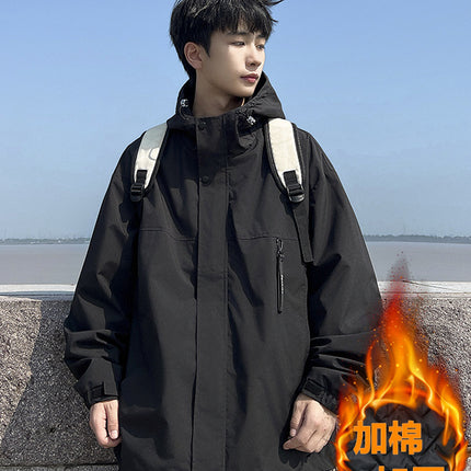 plus size Men's Windproof Waterproof Jacket Winter Plus-sized Jacket Korean Loose Cotton-padded cotton and thickening Jacket