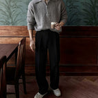 back elastic trousers trousers black / S
