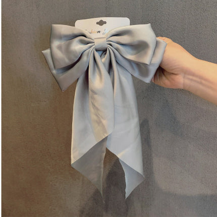 Yang Zi's Same Style Large Retro Ribbon Bow Hairpin for the Back of the Head, Super Fairy Elegant Hairpin Spring Clip Hair Accessory